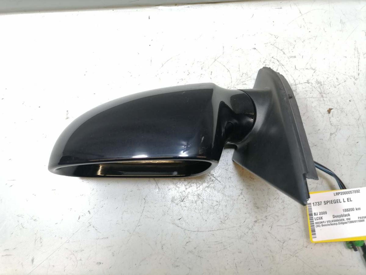 VW Passat 3C original Au&szlig;enspiegel links LC9X Deepblack elektrisch verstellbar Bj.2009